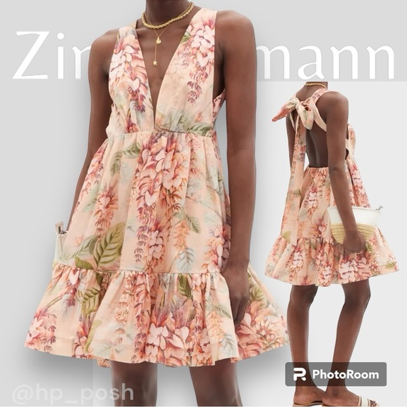 Zimmermann Dresses & Skirts - Zimmermann | Candescent backless linen floral dress | nwot size 1 - US 6